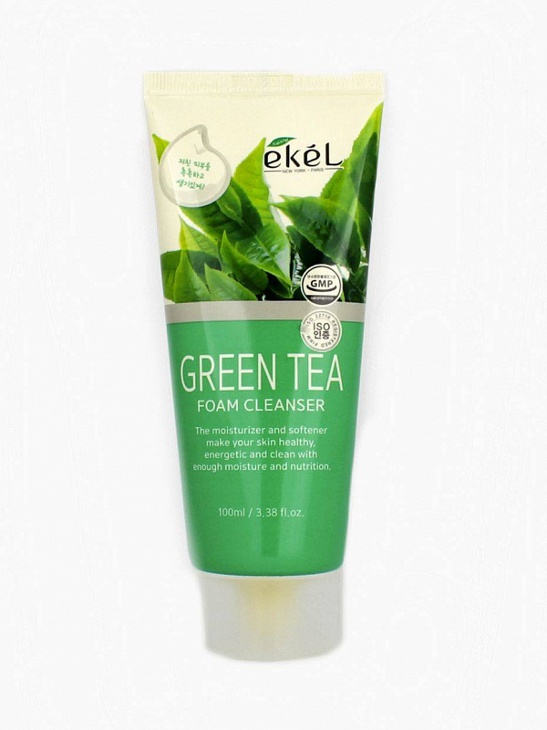 Пенка для умывания с зеленым чаем. Пенка с экстрактом зеленого чая Ekel Foam Cleanser Green Tea 100мл. Ekel пенка для умывания с зеленым чаем. Корейская пенка для умывания зеленая упаковка. Пенка для умывания корейская зеленый тюбик.